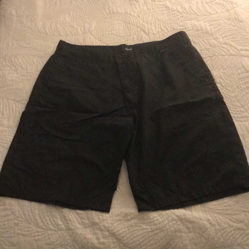 Black and White Pinstripe Plaid Hurley Shorts